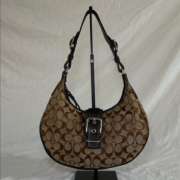 Coach Signature Soho Hobo shoulder bag authentic brown/tan small 6363 - Picture 1 of 15